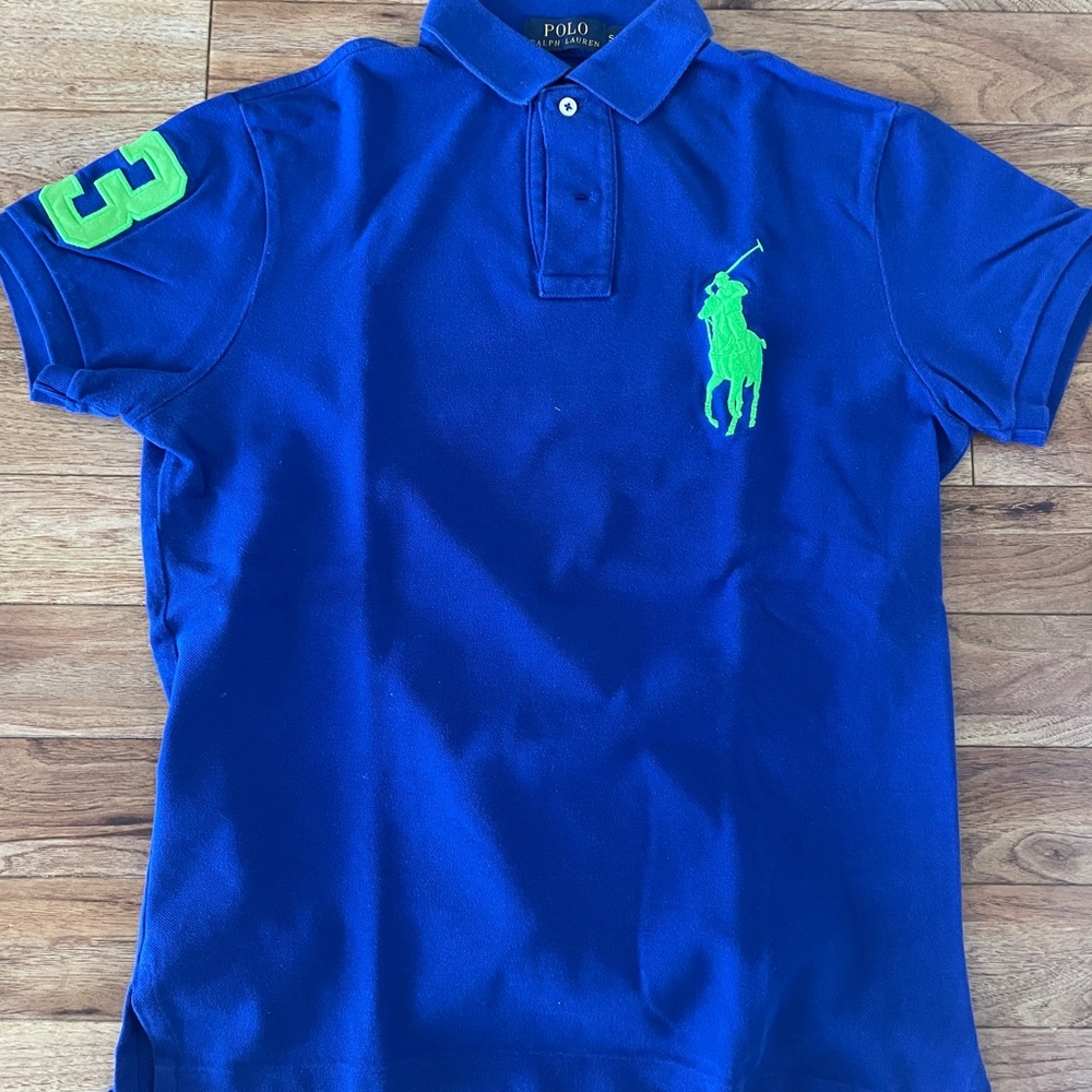 Polo by Ralph Lauren Navy Polo with Green Accents.